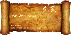 Oszlár Barna névjegykártya