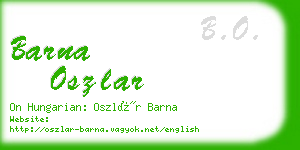 barna oszlar business card